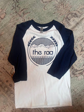Load image into Gallery viewer, T-Shirt - Baseball - Navy sleeves with Navy Crest
